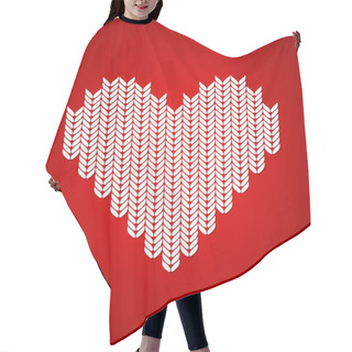 Personality  Vector Background With Knitted Heart. Hair Cutting Cape