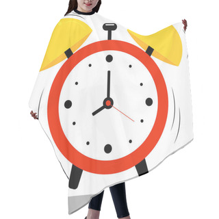 Personality  Illustration Of Ringing Vintage Alarm Clock Hair Cutting Cape