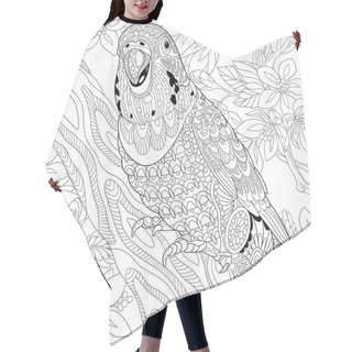 Personality  Zentangle Stylized Budgie Parrot Hair Cutting Cape