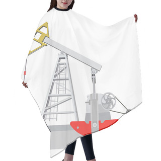 Personality  Oil Pump Jack. Oil Industry Equipment. Vector Illustration. Hair Cutting Cape