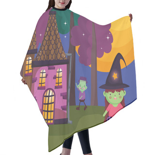 Personality  Kids Costume Trick Or Treat - Happy Halloween Hair Cutting Cape