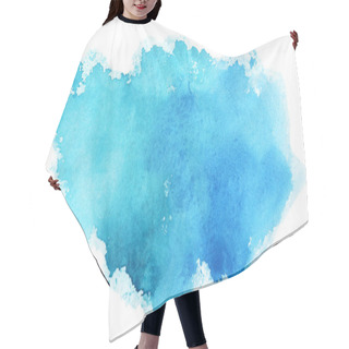 Personality  Abstract Blue Watercolor Brush Stroke With Stains And Paper Texture On White Background Hair Cutting Cape