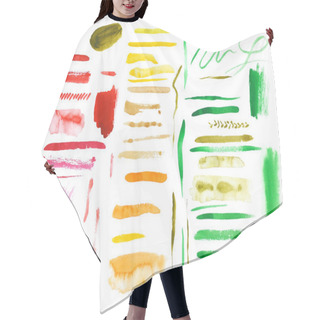 Personality  Set Of Colorful Watercolor Brush Strokes Hair Cutting Cape
