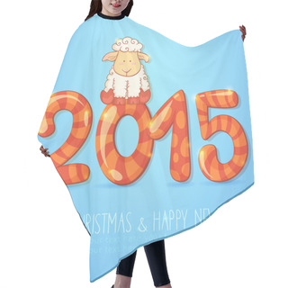 Personality  Winter Chinese New Year Card With Cartoon Sheep Hair Cutting Cape