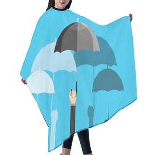 Personality  Hands Holding Umbrellas Simply Vector Illustration  Hair Cutting Cape