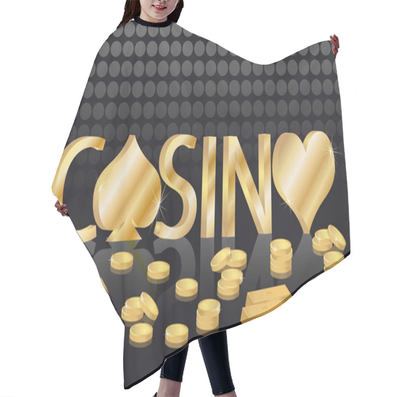 Personality  Gold Casino Card, Vector Hair Cutting Cape