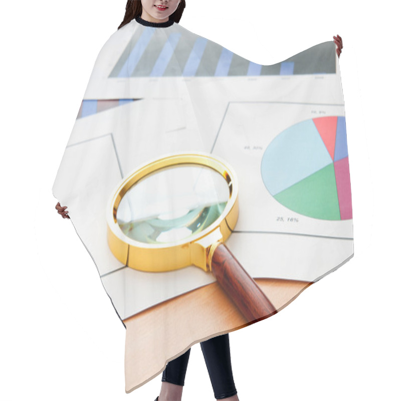 Personality  Business Concept With Charts Hair Cutting Cape