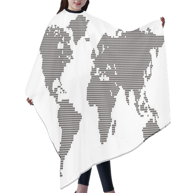 Personality  World Map With Mosaic-style Tiled Dots Hair Cutting Cape