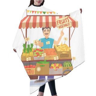 Personality  Street Seller Illustration Hair Cutting Cape