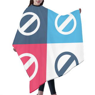 Personality  Blocked Symbol Blue And Red Four Color Minimal Icon Set Hair Cutting Cape