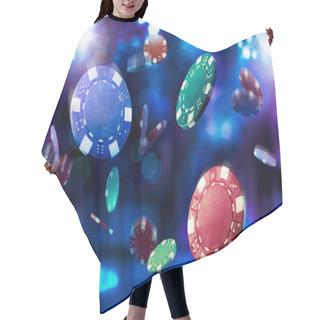 Personality  Casino Chips Falling Hair Cutting Cape