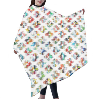 Personality  Geometric Texture Pattern With Watercolor Effect Hair Cutting Cape