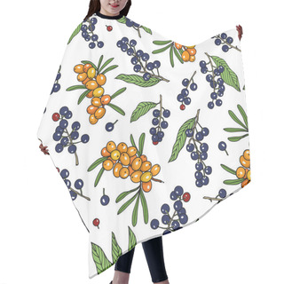 Personality  Hand Drawn Berries Pattern Hair Cutting Cape