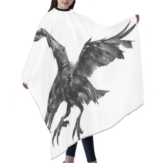 Personality  Drawn Isolated Flying Bird Raven Hair Cutting Cape