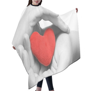 Personality  Heart In Palms (BW) Hair Cutting Cape