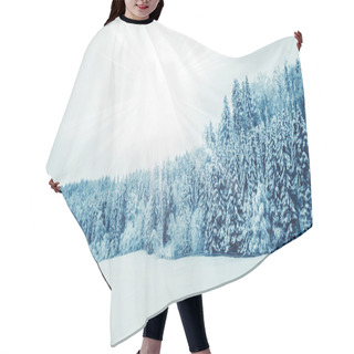 Personality  Trees Covered With Snow Hair Cutting Cape