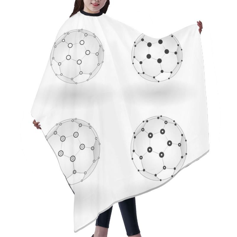 Personality  Set Of Wireframe Soccer Ball Hair Cutting Cape