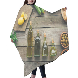 Personality  Olive Bottles On Table Hair Cutting Cape