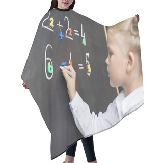 Personality  Child Studying Numbers Hair Cutting Cape