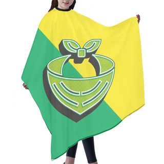 Personality  Bandana Green And Yellow Modern 3d Vector Icon Logo Hair Cutting Cape