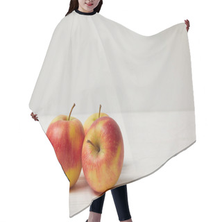 Personality  Raw Fresh Apples On Wooden Surface Hair Cutting Cape