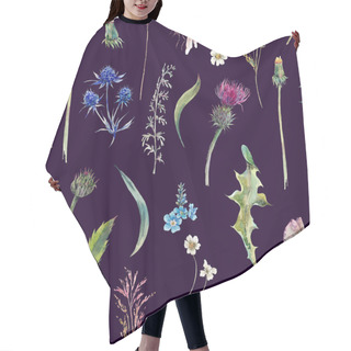Personality  Summer Watercolor Seamless Floral Pattern With Wild Flowers Hair Cutting Cape
