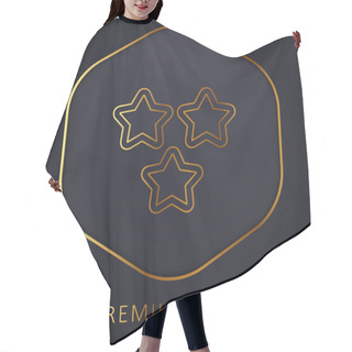 Personality  3 Stars Outlines Golden Line Premium Logo Or Icon Hair Cutting Cape