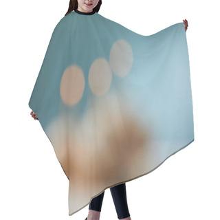 Personality  Blurred Turquoise Background With Bokeh Lights And Copy Space Hair Cutting Cape