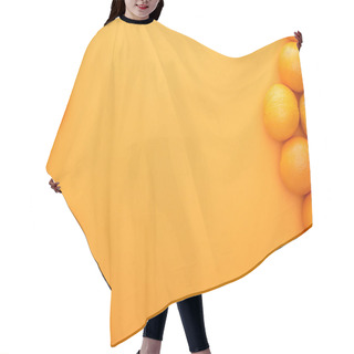 Personality  Top View Of Ripe Juicy Whole Oranges On Colorful Background Hair Cutting Cape