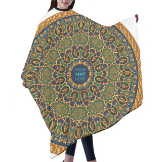 Personality  Round Ornament Pattern. Vintage Decorative Elements. Hand Drawn Background. Islam, Arabic, Indian, Ottoman Motifs. Hair Cutting Cape