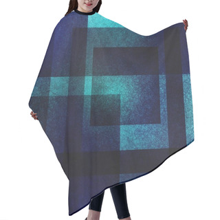 Personality  Turquoise Green Blue Background With Blur, Gradient And Grunge Texture. Geometric Pattern Of Rectangles, Squares And Straight Stripes. Checkered Texture For Graphic Design. Space For Conceptual Ideas. Modern Abstract Background. Hair Cutting Cape