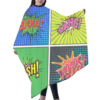 Personality  Set Of Comic Sound Effects. Hair Cutting Cape