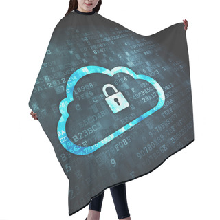 Personality  Networking Concept: Cloud Whis Padlock On Digital Background Hair Cutting Cape