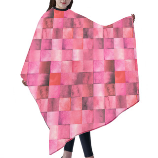 Personality  Wtercolor Pattern With Gradient Squares Hair Cutting Cape