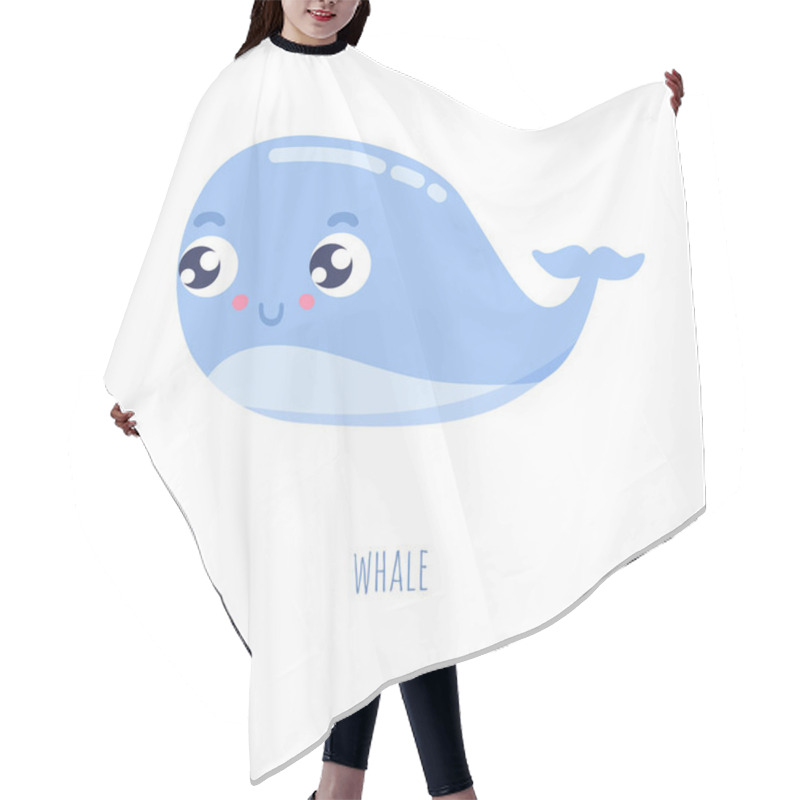 Personality  Cute little  whale vector illustration. Flat design hair cutting cape