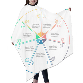 Personality  Outline Circular Infographics. Hair Cutting Cape