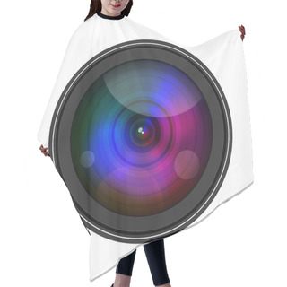 Personality  Camera Lense Isolate On White Background Hair Cutting Cape