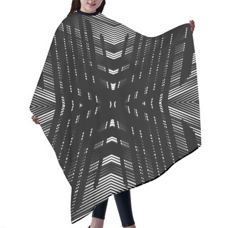 Personality  Grid Background With Mirrored Geometry Hair Cutting Cape