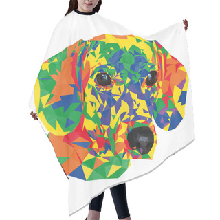 Personality  Low Polygon Dog. Vector Illustration. Hair Cutting Cape