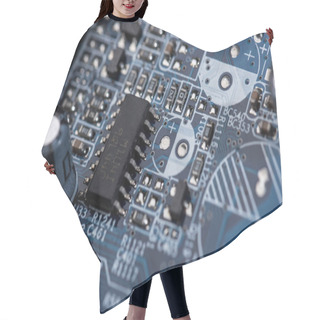 Personality  Selective Focus Of Various Details Of Computer Motherboard Hair Cutting Cape