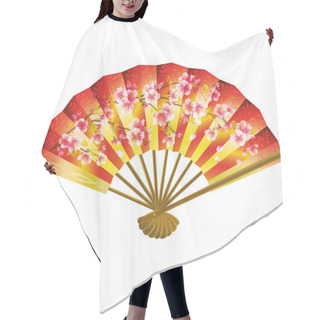 Personality  Japanese Fan Over White Hair Cutting Cape