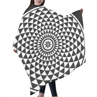 Personality  Black And White Circular Fractal Hair Cutting Cape