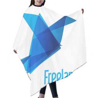 Personality  Freelancer Logo Bird Origami Blue Hair Cutting Cape