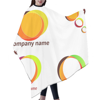 Personality  Set Of Abstract Logos Of Different Colors Hair Cutting Cape
