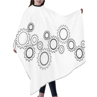 Personality  Gear Wheel Or Cog Icon On A White Background. Mechanism Concept.vector Illustration Eps Hair Cutting Cape
