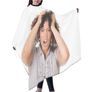 Personality  Frustrated Business Woman Hair Cutting Cape