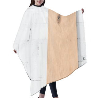 Personality  White Brick Wall And Rustic Wooden Board Hair Cutting Cape
