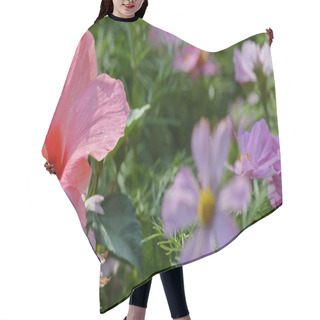 Personality  Chinese Hibiscus Flowers Plant Hair Cutting Cape