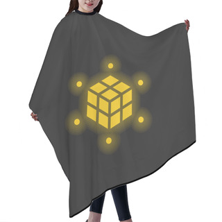 Personality  3d Printing Yellow Glowing Neon Icon Hair Cutting Cape