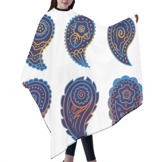 Personality  Six Cold Colors Paisley Ornament Elements  Hair Cutting Cape
